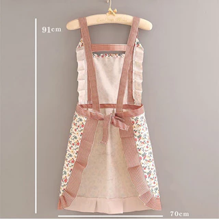 ผ้ากันเปื้อนลายดอกไม้ (จัดส่งในไทย) สวยน่ารัก สไตล์เกาหลี