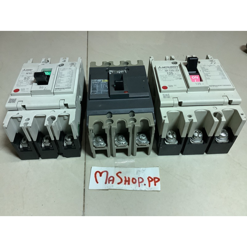 Mitsubishi เบรคเกอร์ มือสอง,Mitsubishi เบรกเกอร์ รุ่น NF 125-CV 3P 125A มือสอง มีน็อตบางตัว หัวน็อตล