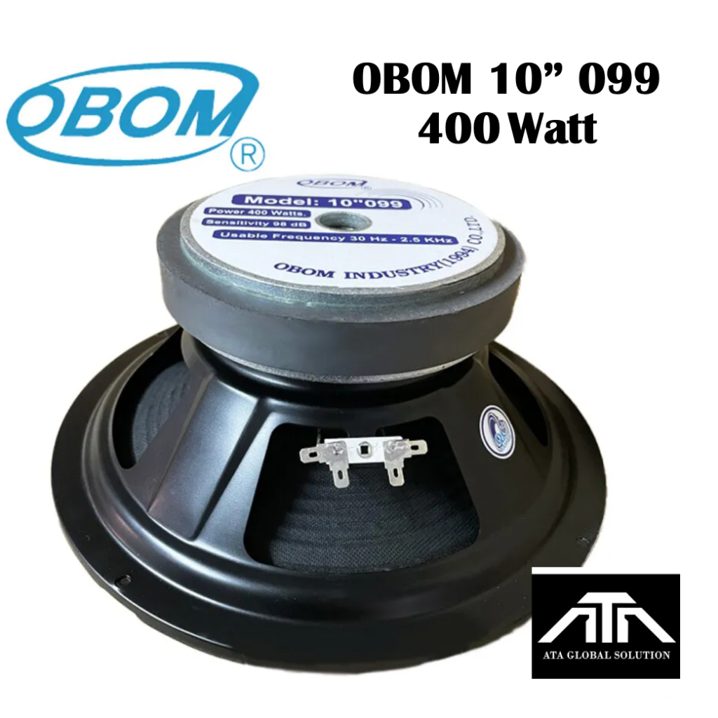 OBOM 10" 099 (สินค้า 1 ชิ้น) ดอกลำโพง 10 นิ้ว OBOM 10''-099 ดอกลำโพง 10 นิ้ว 400 วัตต์ โอบอ้อม 10''-