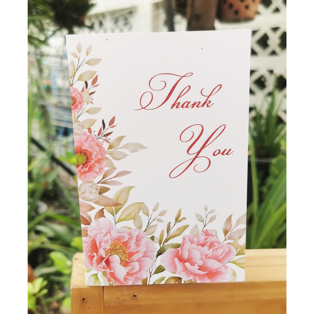 การ์ดอวยพร Thank you ขนาด4x6นิ้ว พร้อมซอง  พร้อมจัดส่ง