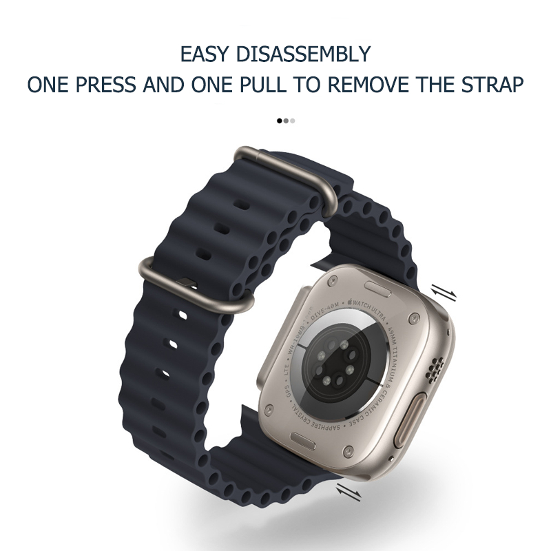 สายซิลิโคนเหมาะสำหรับ ultra 49mm 46mm45mm44/42mm40/41mm/38mm สีทึบสาย iwatch series 10 9 8 7 6 5 43 2 1 se