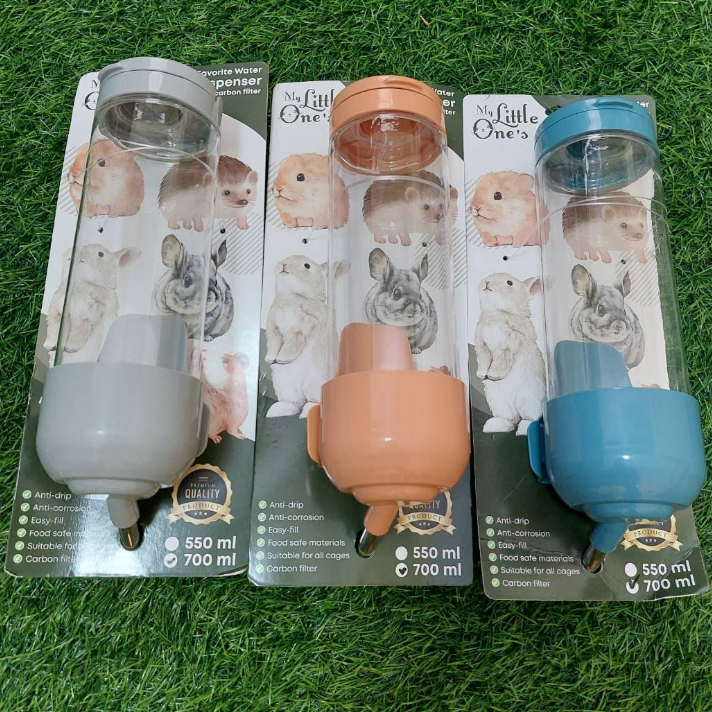 My LittleOne's Favorite Water Dispenser ขวดน้ำสัตว์เลี้ยง​ มีไส้กรอง เปิดฝาเติมน้ำด้านบน มีตัวล็อกติดกรง ขนาด 550​ml.