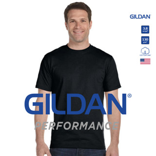 GILDAN® เปอร์ฟอร์มานซ์ เสื้อกีฬาคอกลม ผ้าเมช - ดำ 36C