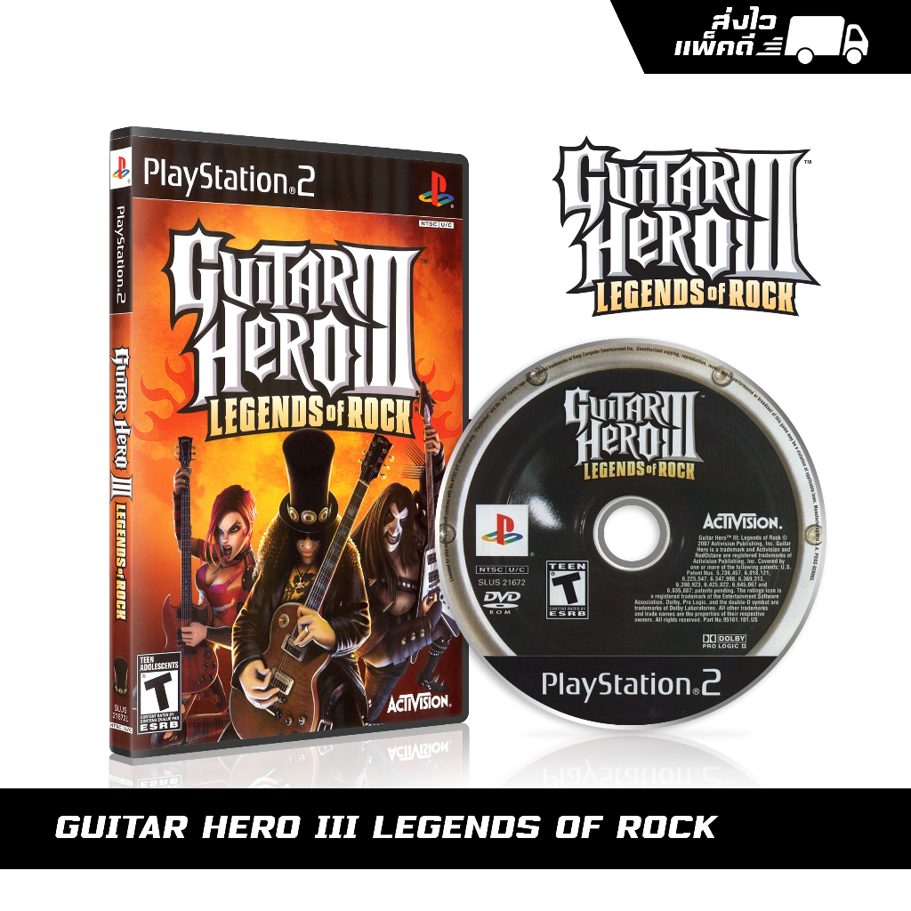 แผ่นเกม PS2 Guitar Hero 3 Legend of Rock (english) สกรีนแผ่น พร้อมปกใส่กล่อง