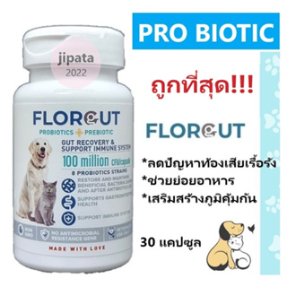 ถูกสุด!!! FLORGUT (ไซส์ L) อาหารเสริมโพรไบโอติกส์และพรีไบโอติก ลดปัญหาท้องเสียเรื้อรังในสุนัข (30 แคปซูล/กระปุก)