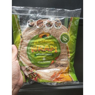 El Sabor Wholemeal Wraps Family Time 320g.โฮลมีล แรพส์ แฟมิลี่ ไทม์ แผ่นแป้งตอร์ติญ่า 320กรัม