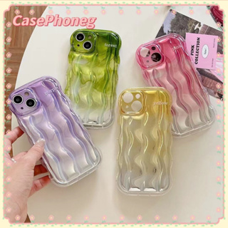 🍑CasePhoneg🍑ป้องกันการหล่น ขอบเต็ม iPhone 11 14 pro max เรียบง่าย สีสัน ไล่ระดับ เคสใส เล็กและสด case for iPhone 12 13