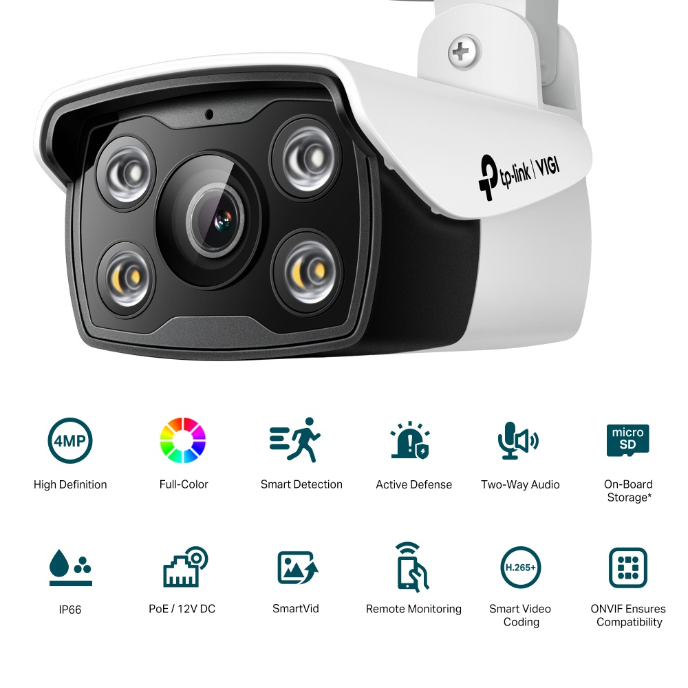 TP-Link VIGI กล้องวงจรปิด 4MP ภาพสี24ชม. รุ่น C340 / C340-W / C440 / C440-W / C540 / C540-W