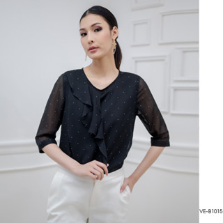 AMILA Blouse VE-B1015 by VERONIQA ชิฟฟอนอังโกร่า แขนยาว IGPU23-2