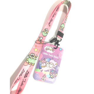 LITTLE สายคล้องคอ สายคล้องบัตร ซองใส่บัตร ที่ใส่บัตร พร้อมสายคล้องคอ (2cm) ลาย TWIN STARS P สำหรับบัตร 5.5x8.5CM  798