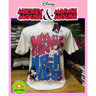 เสื้อDisney ลาย Minnie&amp;Mickey สีขาว (MK-034)