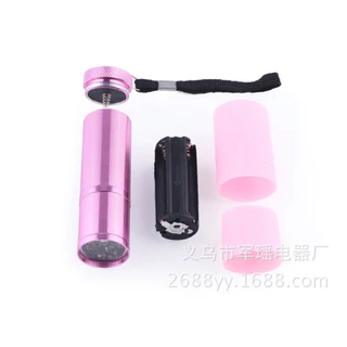 เครื่องอบเล็บเจล UV LEDแบบไฟฉาย หลอดไฟ LEDต้องใช้ถ่านAAA3/ก้อน ขนาดเล็ก 9 ดวง ใช้งานง่าย 🌈พร้อมส่งในไทย 🌈