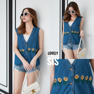 🌈🌿🌺🌼🌸💙🧡🇰🇷 Jeans Embroidery Vest