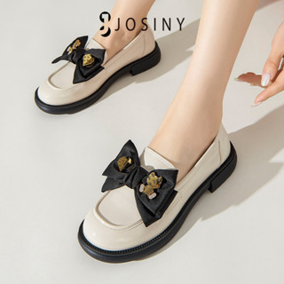 JOSINY 🎀รองเท้าทำงาน น่ารักแมทช์ลุคง่าย รองเท้าแฟชั่นผู้หญิง ตกแต่งโบว์ Loafers พื้นแบน นุ่มสบาย ยืนวันเดียวไม่เหนื่อย