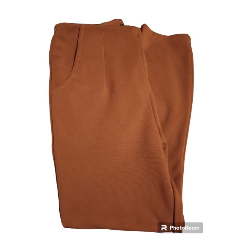 กางเกงโรเชฟ สีส้มอิฐ มือสองสภาพใหม่ซิบข้าง ขา8ส่วน