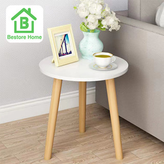 BestoreHome โต๊ะตั้งโคมไฟ โต๊ะข้างเตียงทรงกลมเรียบหรู มินิมอล