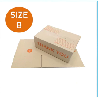 กล่องพัสดุ B ลาย thank you เป็นเอกลักษณ์แสดงความขอบคุณ มีลายแดง ปณ เนื้อหนาKA125 ให้เลือกแล้วจร้า