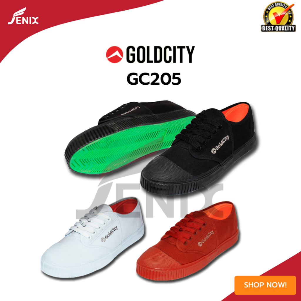 รองเท้าผ้าใบนักเรียน Goldcity รุ่น GC205-S  สีดำ สีน้ำตาล สีขาว มีไซส์ 27-49