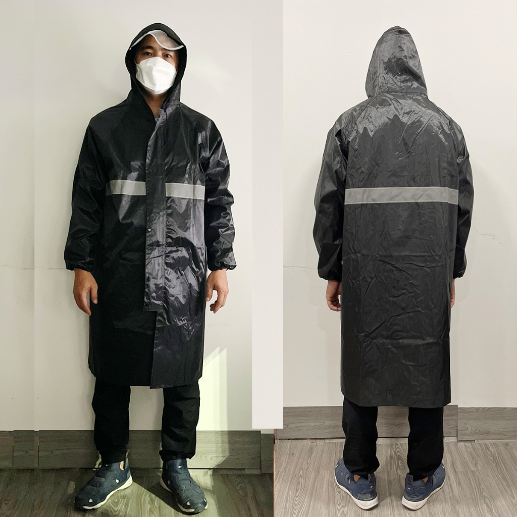 Suikone ชุดกันฝน เสื้อกันฝนสะท้อนแสงสำหรับผู้ชาย,เสื้อกันฝนยาวสำหรับขี่จักรยานกลางแจ้งสำหรับผู้ใหญ่