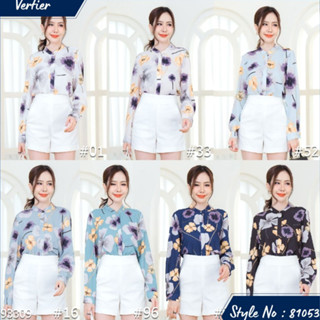 Vertier No.81053 เสื้อแขนยาวพิมพ์ลาย Printed Long เนื้อผ้า polyester พิมพ์​ลาย ผ้านิ่ม ใส่สบาย ไม่ร้อน ไม่ยับง่าย