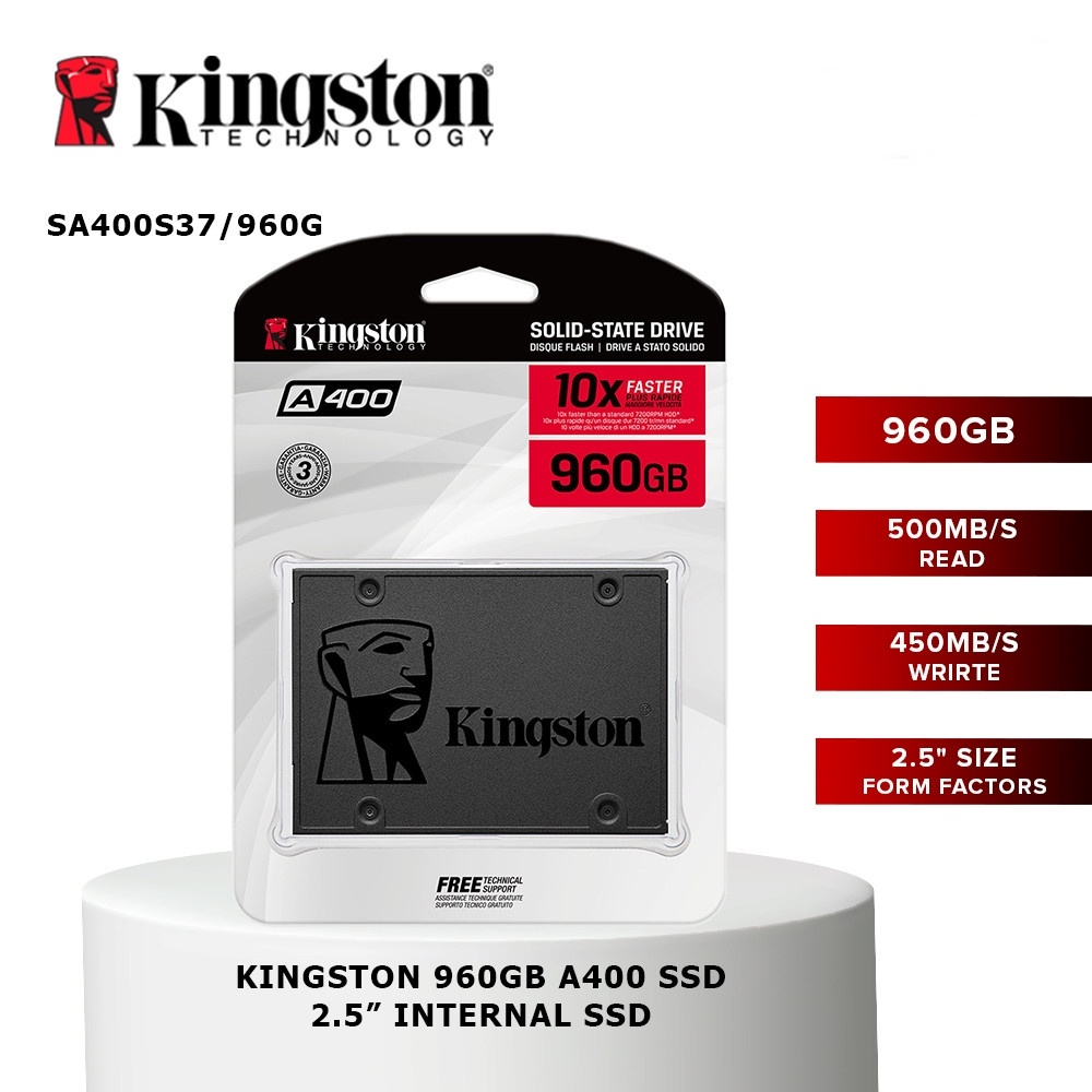 960GB SSD (เอสเอสดี) KINGSTON A400 - 2.5" SATA3 (SA400S37/960G) รับประกัน 3 - Y