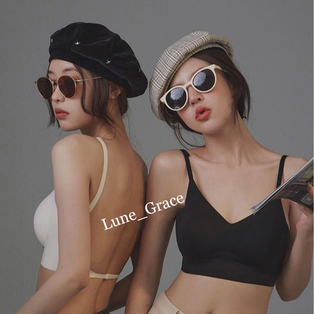 Lune_Grace.1166 บราไร้ขอบเว้าหลัง บราไร้ขอบ ฟองน้ำบาง ผ้าเป็นยางพาราไร้ขอบเนื้อดี (32-38)