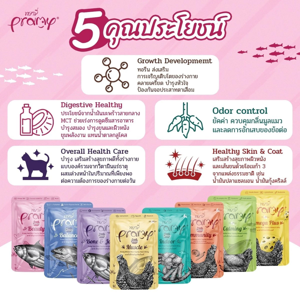 Pramy อาหารเปียกแมว 1ซอง ลูกแมว แมวโต แมวสูงวัย thumbnail 5
