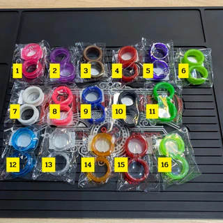 แหวนยางรองกรรไกรตัดผม แหวนยางซิลิโคน ขายเป็นคู่ สีพื้น อุปกรณ์ตัดผม