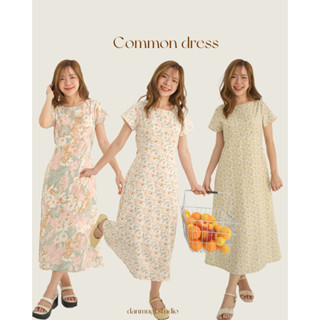 🔥พร้อมส่ง1-2วันถึง🔥 common dress🥑🍥🌸 เดรสดอกไม้ ชุดทำงาน แขนสั้น ลายดอกไม้