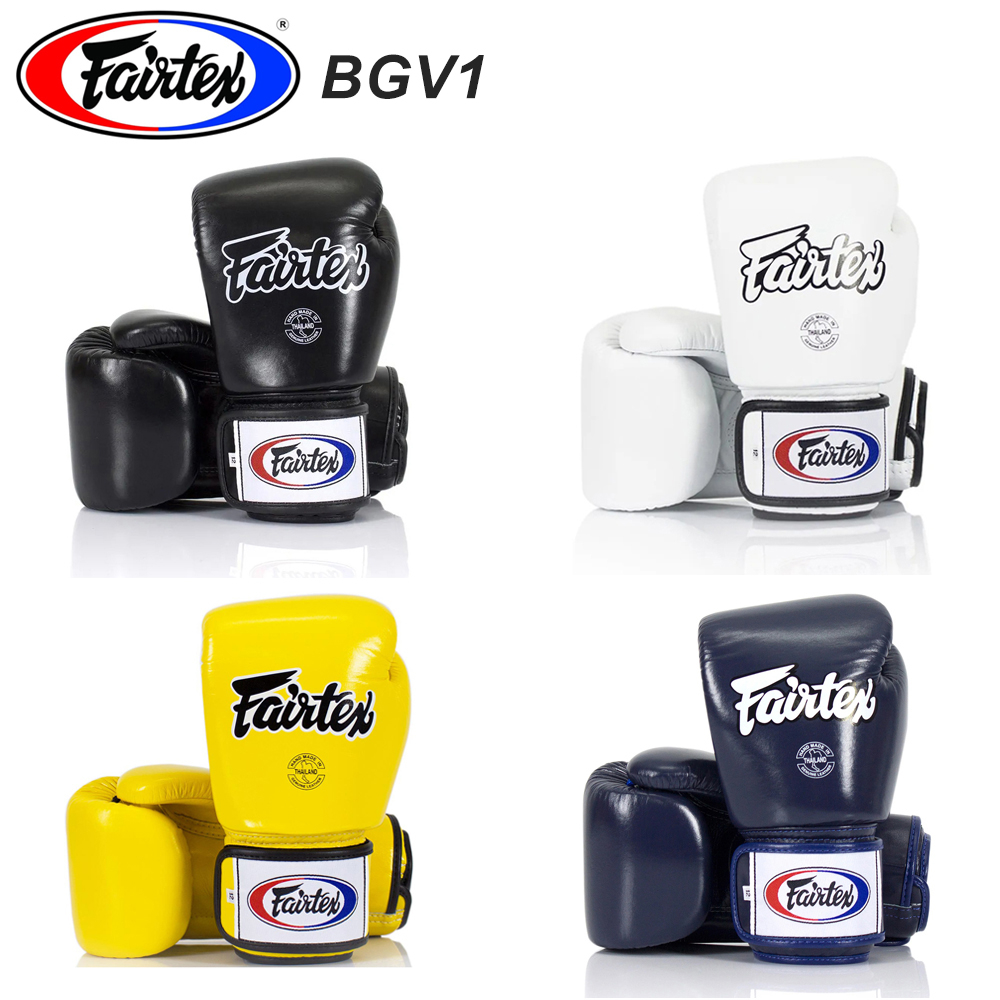 นวมชกมวย นวม มวยไทย Fairtex Muay Thai Boxing Gloves BGV1 Genuine Leather 1pair หนังแท้ Training Sparring gloves