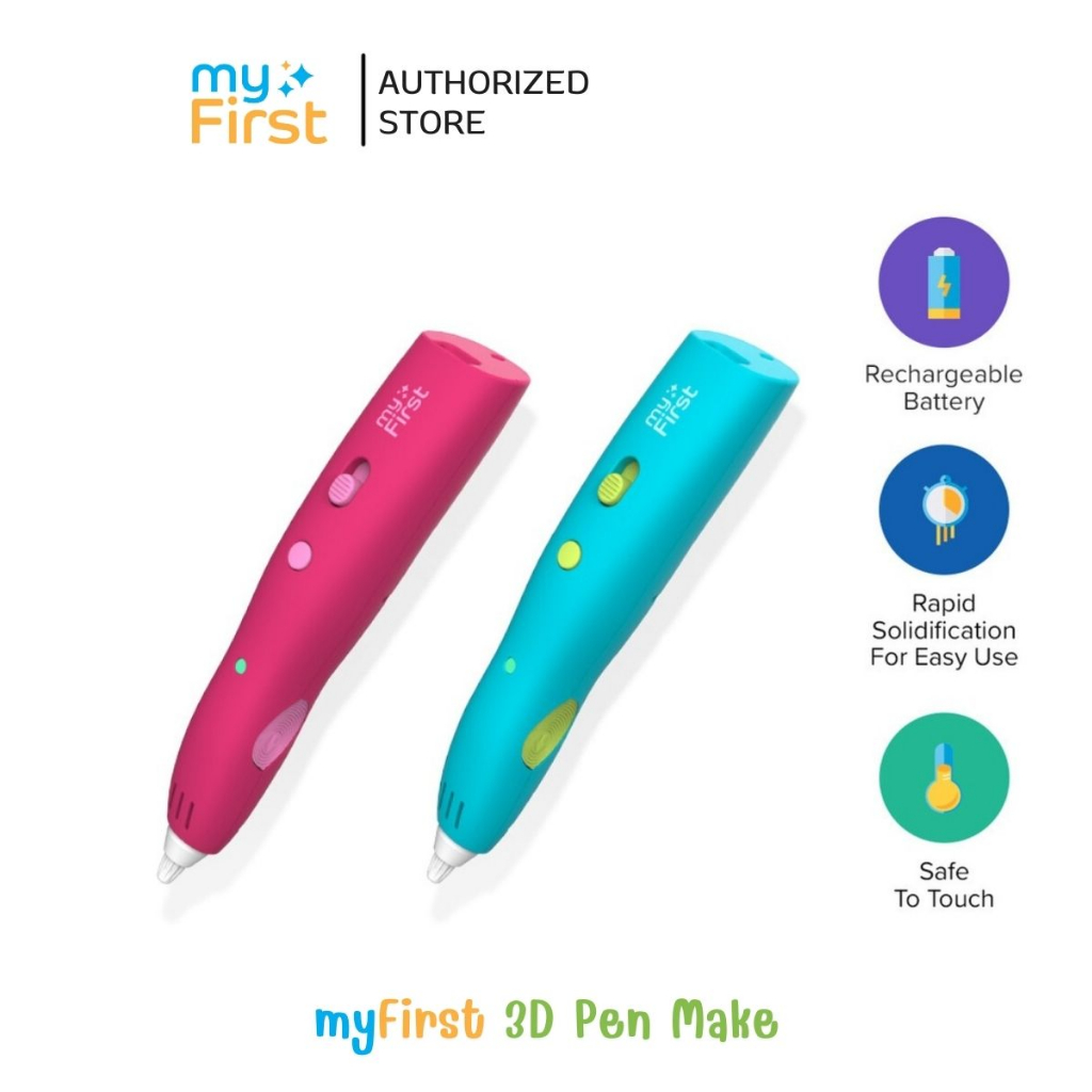 [พร้อมส่ง] ปากกา myFirst 3D Pen Make (หัวปากกาอุ่น สัมผัสได้/วัสดุแข็งเร็วและไม่ติดพื้นผิว) (รับประกันศูนย์ไทย 1ปี) – โปรปัง
