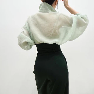 Translucent shirt เสื้อเชิ้ตใยไหมแก้ว