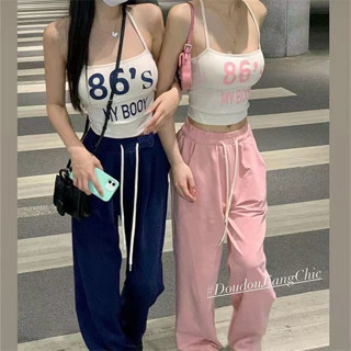 🌟พร้อมส่ง🌟 เสื้อสายเดี่ยว มีฟองน้ำ เว้าหลังสายถัก 845