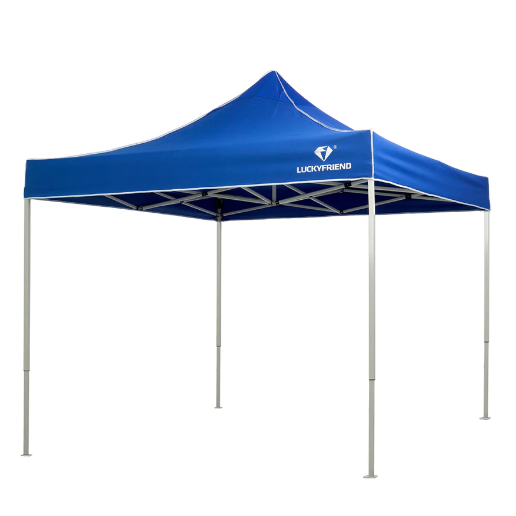 ลักกี้ขาขาว(T2S) ตัวล็อคขาเป็นแบบสปริง เต็นท์พับได้ ขนาด 2x2/2x3/3x3 เมตร รุ่นโครงหนา (สีขาว) + ผ้าใบหนา 700D (8สี)