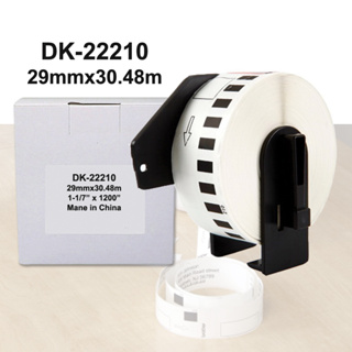 เทปพิมพ์อักษร ฉลาก แบบต่อเนื่อง สำหรับ  DK-22210 DK22210  สีขาว 29 มม. x 30.48 ม. 1 ม้วน  เทียบเท่า