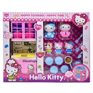 SET HELLO KITTY บ้านคิตตี้ห้องครัว พร้อมโมเดลคิตตี้ 5 ตัว และอุปกรณ์ทำอาหาร สีสันสดใสสวยงามน่าเล่นมากๆค่ะ