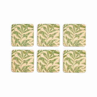 แผ่นรองแก้ว Spode Morris &amp; Co. Willow Bough 6 Coasters, Green