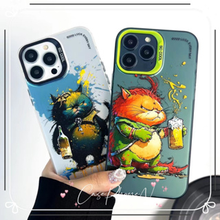 🚚จัดส่ง24ชม🚚เคสไอโฟน iphone 11 14 Pro Max การ์ตูน บุคลิกภาพ แมวเย็น ป้องกันการตก เคส iphone 12 13 Pro Case for iPhone