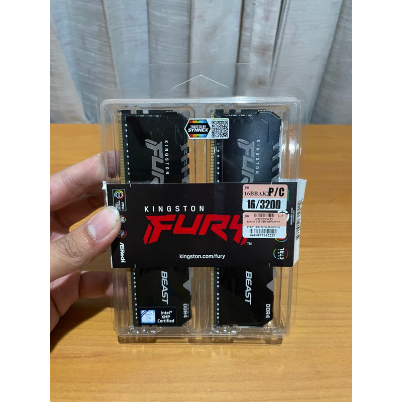 Ram ddr4 16gb buss3200 kingston fury (ปก.jibตลอดชีพ)