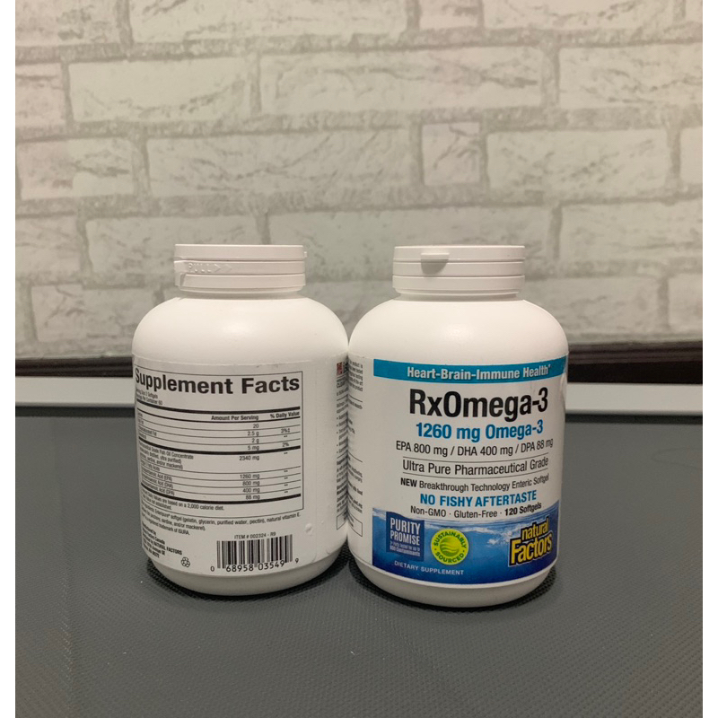 💯% 🇺🇸 Natural Factors Rx Omega 3 Pharmaceutical Grade Fish Oil EPA 800 mg DHA 400 mg DPA 88 mg