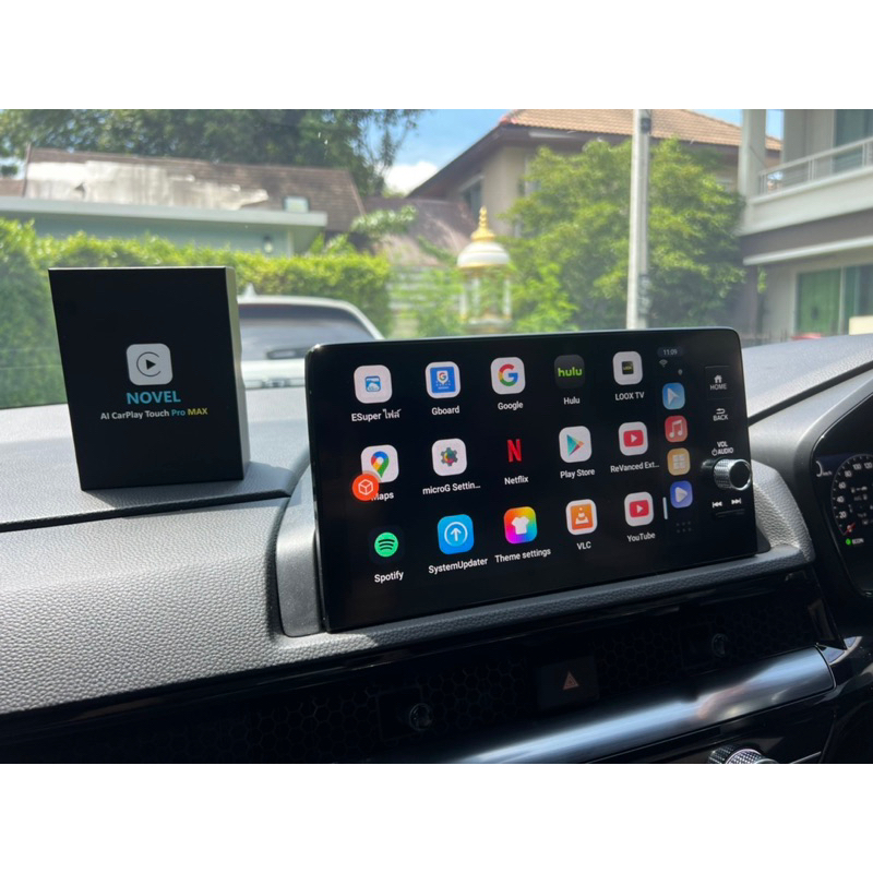 NOVEL CarPlay Touch ProMAX ดูหนัง Youtube/Netflix/TV ติดตั้งง่ายเพียงแค่เสียบ USB ไม่ต้องตัดต่อสายไฟ