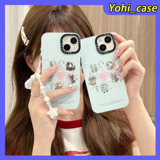 💕พร้อมส่ง💕iPhone 14 13 12 11 Pro Max เคส for เคสไอโฟน11 แฟชั่น บางเบาพกพาง่าย การ์ตูน แมว น่ารัก กระจกเงา โซ่มุก Case