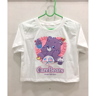 🧸💜🌈เสื้อยืดแคร์แบร์ เสื้อครอปแคร์แบร์ carebearsลายสวยผ้านุ่ม🌈💜🧸