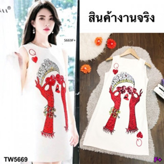 CS5669 เดรสกราฟฟิกการ์ตูน#รวม11 Cartoon graphic dress #11