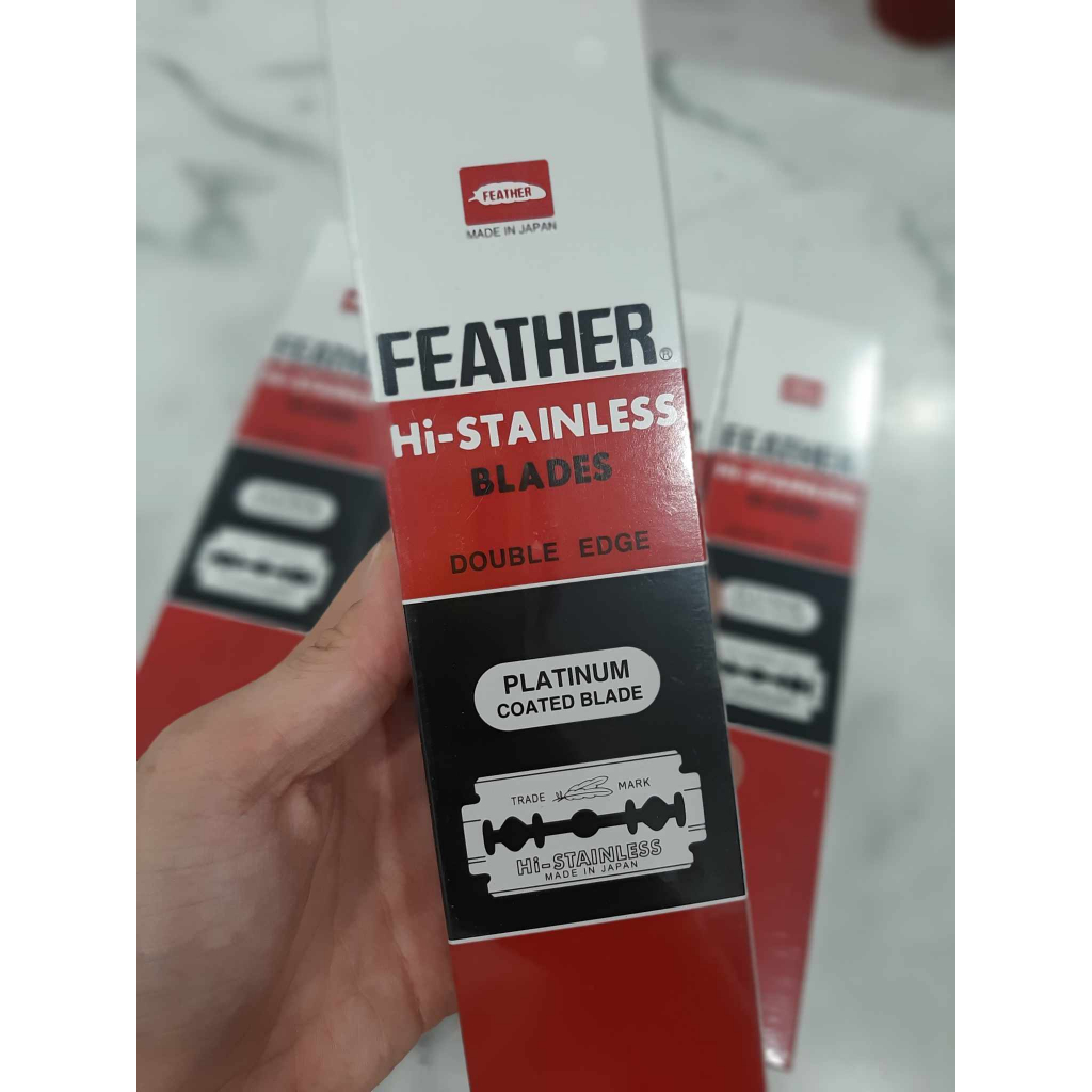 (พร้อมส่ง!!!) ใบมีดขนนก Feather ใบมีด 2 คม (1 กล่องบรรจุ 100 ใบมีด)
