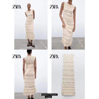 🇰🇷New🇰🇷  Korea zara knitted dress Dressผ้าทอสีครีมเรียบหรู ใส่สวย ผ้าทอมีลายtexture ในตัว แนะนำเลยนะค๊าาา