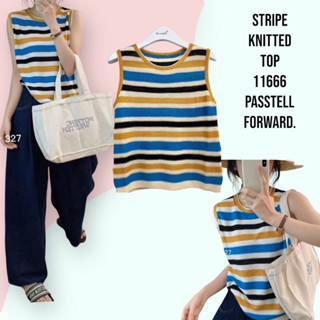 🇰🇷New🇰🇷  Korea stripe knitted top เสื้อนิตทอแน่นๆลายทางสลับสี คอกลมสีสวยมากค่าา