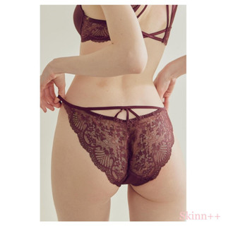 กางเกงชั้นในลูกไม้ รุ่น Skinn intimate Bugundy Color Lace Panty (Made in Korea)