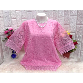 เสื้อลูกไม้ผ้าลื่น ไซส์ใหญ่ ทรงเรียบ รอบอก46-52 นิ้ว