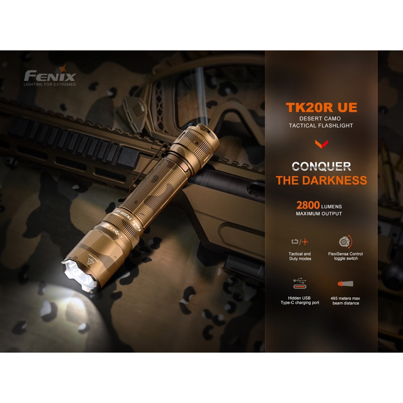ไฟฉาย Fenix TK20R UE TACTICAL FLASHLIGHT : สินค้ารับประกัน 3 ปี